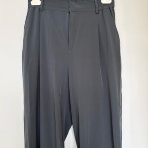 Alo Pursuit High-Waist Wide Leg Trousers - Dark Charcoal